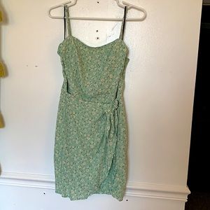 sage green daisy sun dress